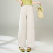 高腰显瘦阔腿裤 商场品牌简约直筒职业休闲裤 女裤 新款 女2026春夏季