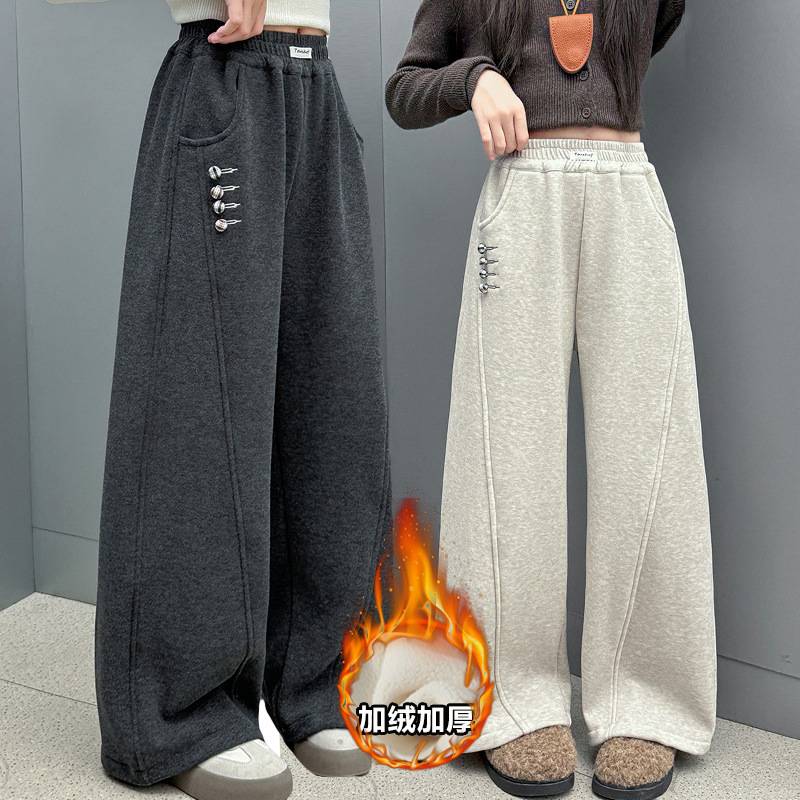 商场品牌女童裤子冬款2025新款直筒裤女孩洋气秋冬休闲裤中大童加