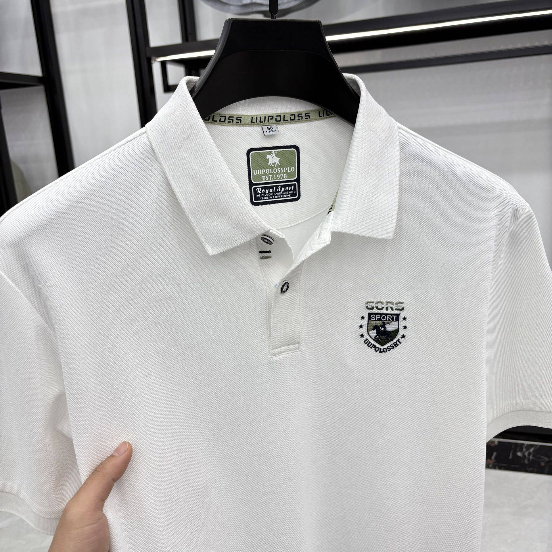 商场品牌2026夏季新款中年男士翻领时尚休闲宽松薄款短袖Polo衫男