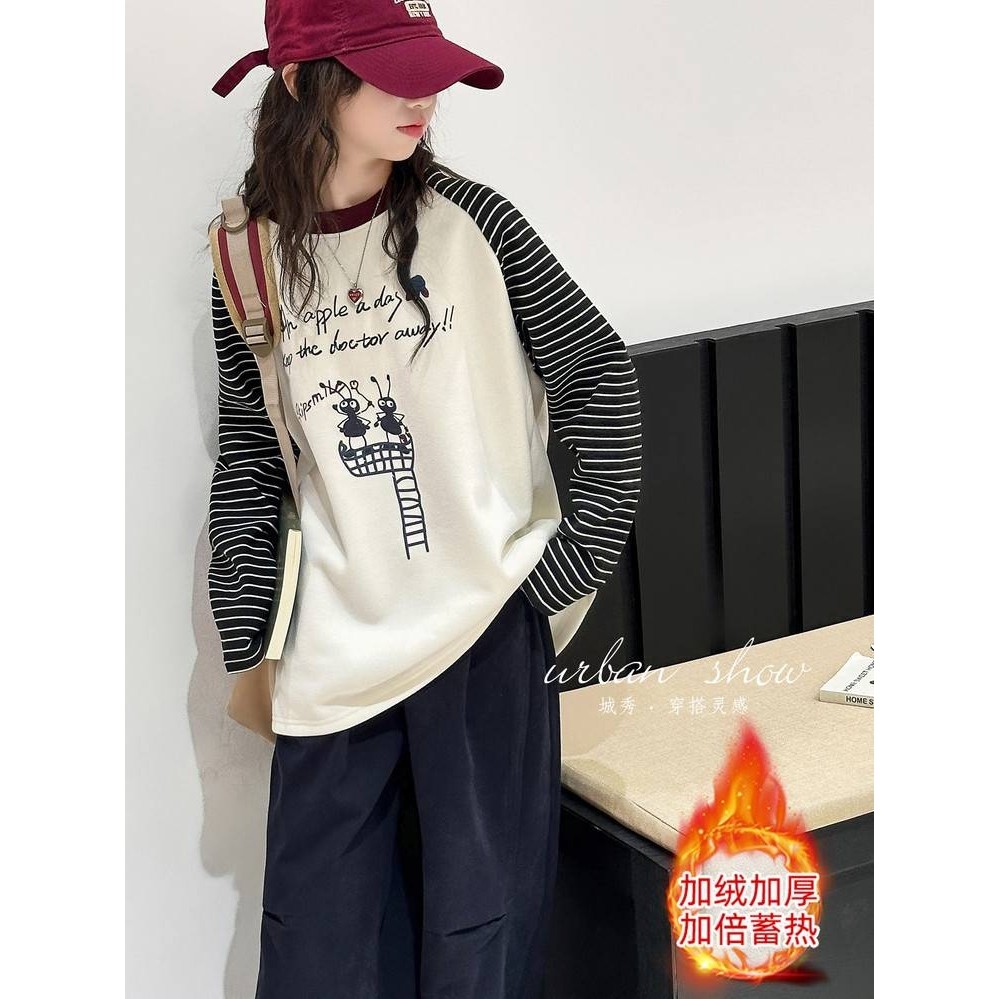 商场品牌女童卫衣秋冬款2025新款洋气小女孩秋季衣服儿童冬装加绒