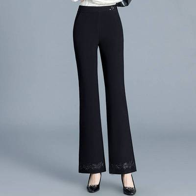 2025秋季新款气质显瘦喇叭裤女韩版高腰质感休闲裤时尚筒喇裤长裤