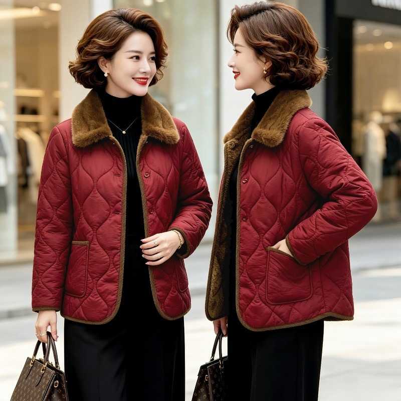 专柜品牌2026新款妈妈装秋冬时尚减龄居家加绒加棉棉袄中老年女妈