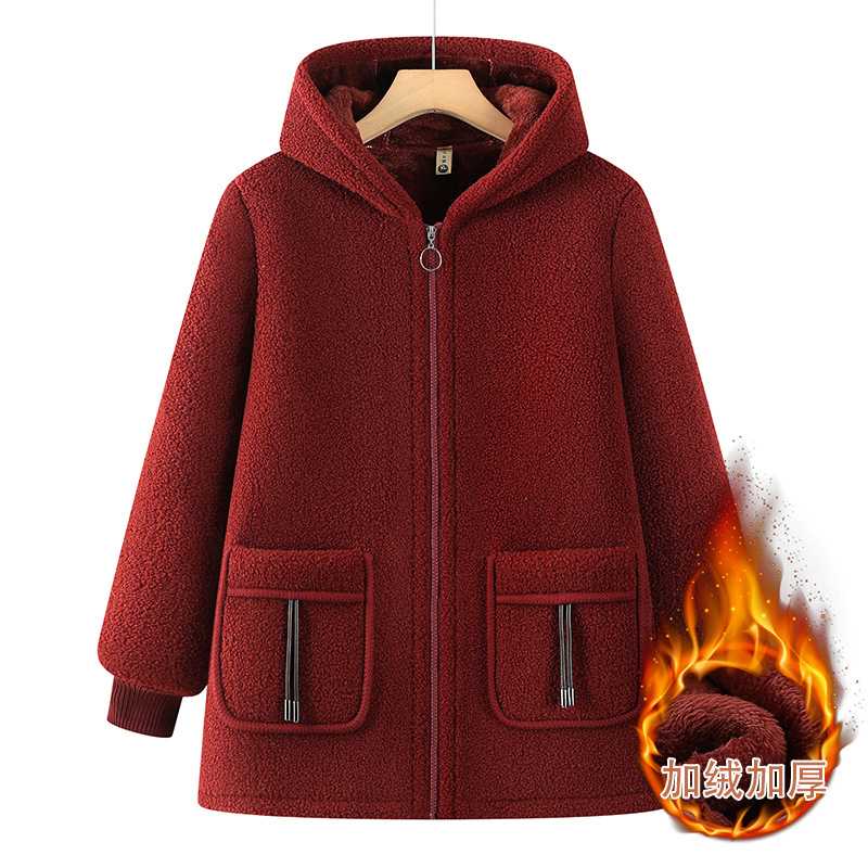 专柜品牌中老年女装棉袄妈妈冬装加绒外套2026新款棉服加绒加厚大