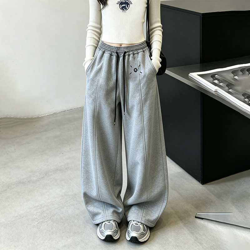 专柜品牌女童卫裤春秋今年流行中大童韩版休闲弯刀裤儿童时髦阔腿