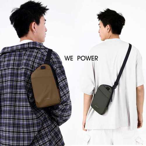 专柜品牌WEPOWER新款男士轻便简约斜挎包通勤便携单肩包休闲机能