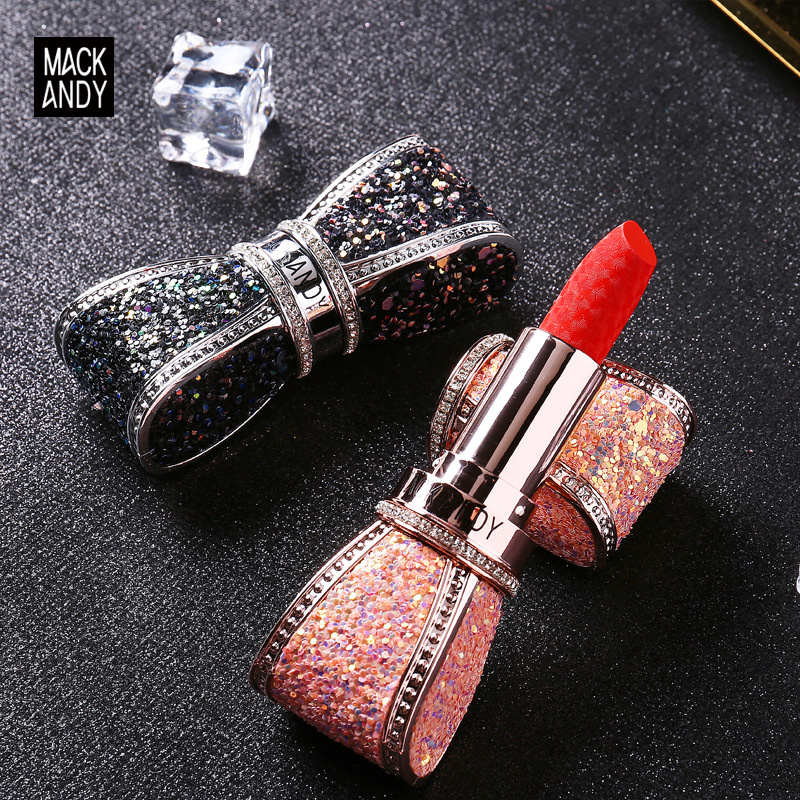 口红玛可安迪口红女高颜值ins 蝴蝶结不掉色咬唇保湿豆沙防水