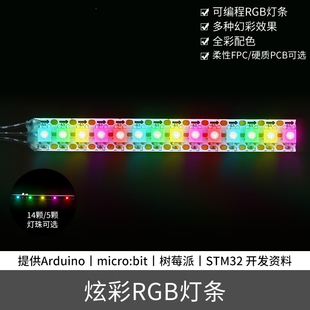 可编程全彩RGB灯条 三色柔性FPC树莓派STM32 七彩LED灯带模块级联