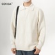 毛衣男宽松百搭套头针织衫 GOKIGA宫崎迦秋冬季 复古纯色polo衫 2602