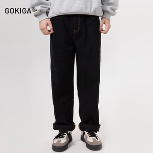 GOKIGA宫崎迦潮流水洗简约直筒牛仔裤 9014 男日系宽松休闲百搭长裤