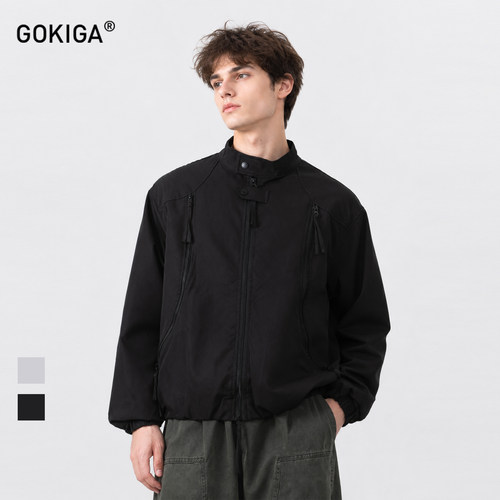 GOKIGA潮流宽松工装立领夹克