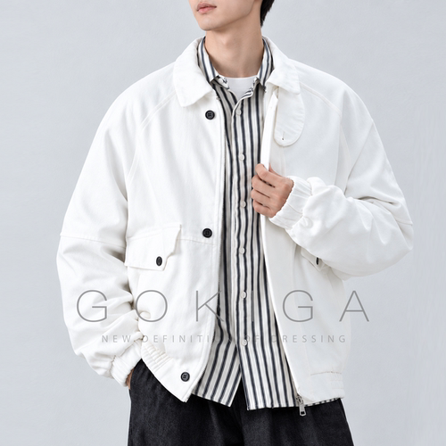 GOKIGA秋季美式复古飞行员夹克男