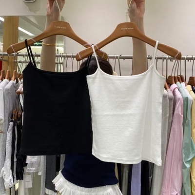 螺纹大弹力打底衫小吊带短款背心