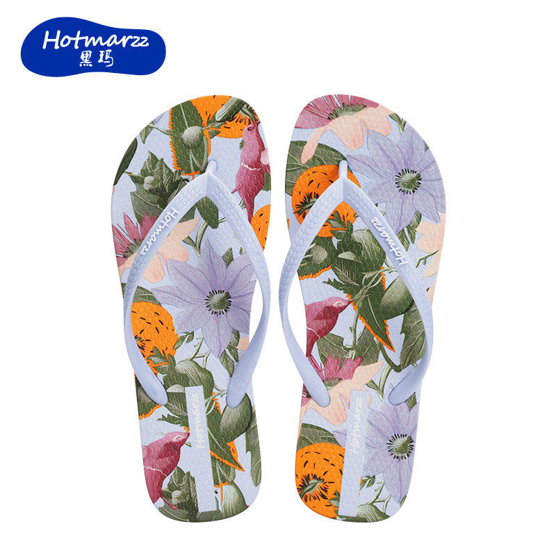 hotmarzz/黑玛新品夏季休闲外穿柔软舒适防滑时尚印花人字拖女款,女鞋,人字拖,淘宝优惠券,粉丝福利购,淘宝优惠卷