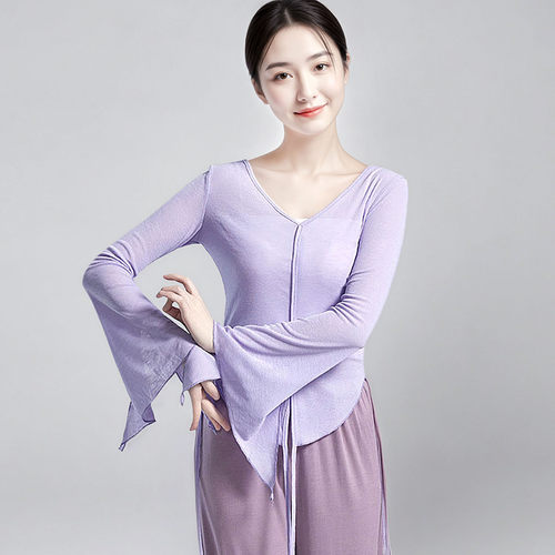 舞蹈服装飘逸民族形体艺考练功服