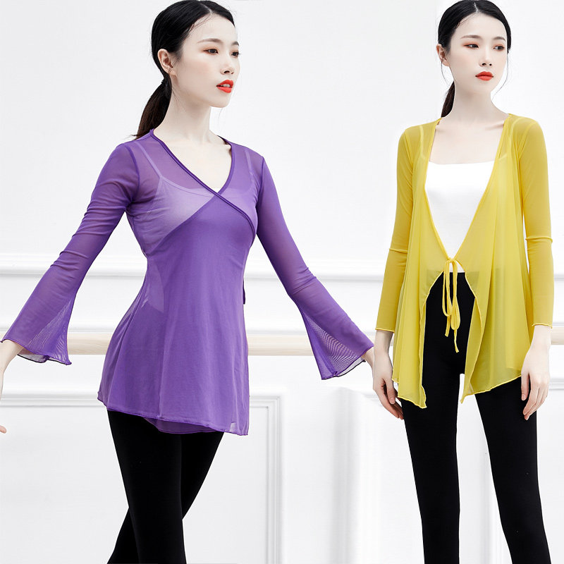 古典舞服装纱衣身韵民族舞蹈练功服女开衫成人喇叭长袖上衣演出服,运动/瑜伽/健身/球迷用品,现代舞服装,淘宝优惠券,粉丝福利购,淘宝优惠卷