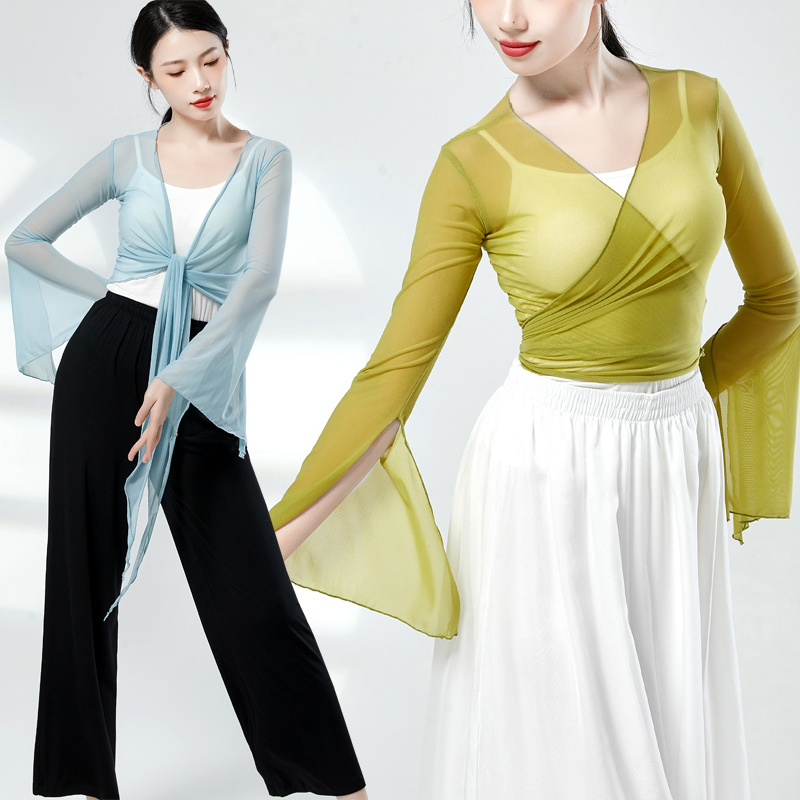 舞蹈练功服上衣古典身韵形体纱衣
