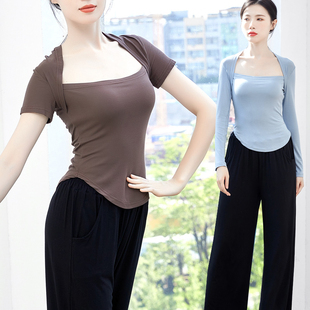 舞蹈衣服成人现代舞练功服短袖 上衣艺考古典中国舞训练形体服新款