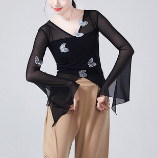 古典舞蹈服飘逸女蝴蝶纱衣中国舞民族练功服身韵艺考形体上衣春夏