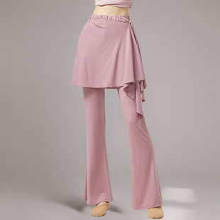 喇叭裤 子 古典舞练功服形体裤 现代舞蹈服女高腰屁帘遮臀假两件裙裤