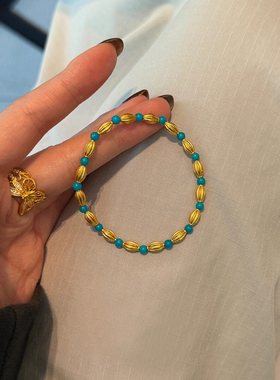 绿松石手链女款轻奢小众精致转运珠手串高级感2026年新款串珠手饰