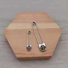 S925 Sterling Silver Trendy Fashion Cross Lapel Pin Vintage Thai Silver Brooch Unisex Personalized Trendy Accessory