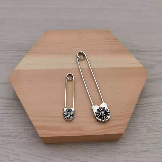 S925 Sterling Silver Trendy Fashion Cross Lapel Pin Vintage Thai Silver Brooch Unisex Personalized Trendy Accessory