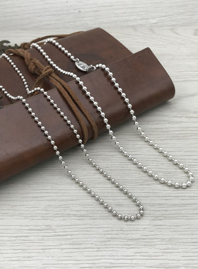 纯银项链圆珠链项坠配饰时尚潮饰