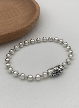 樱花扣手链925纯银时尚情侣潮饰