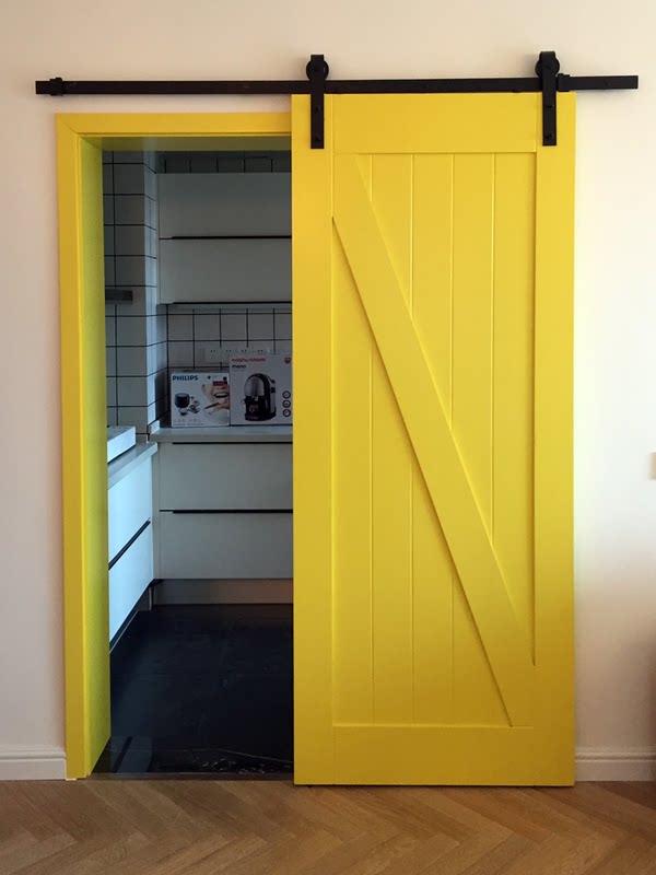 成都定制吊轨谷仓门厨房门北欧轻奢木门室内门卫生间门带锁厕所门