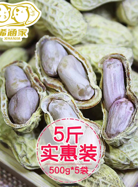 浠涵家水煮花生原味农家红皮天然2500g蒜香水煮盐咸干带壳花生