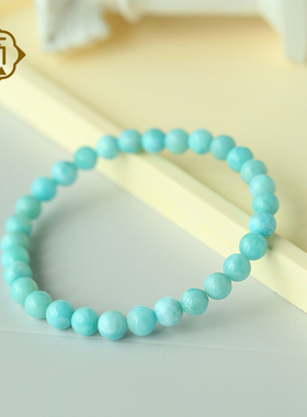 顽石灵 收藏级玉化料闪电纹海纹石单圈针钠钙石手串W2-7