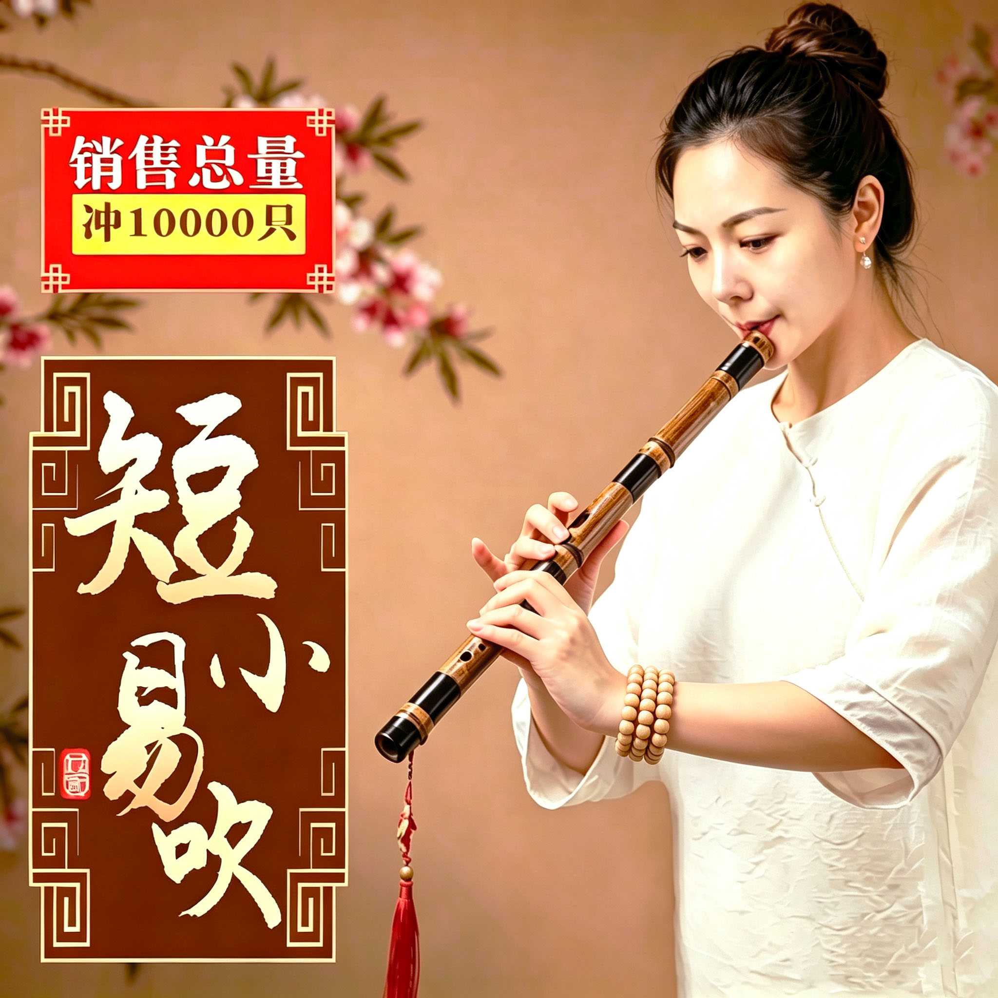 云新专业演奏洞箫一节竹短萧吹箫乐器短箫初学入门紫竹八孔六孔