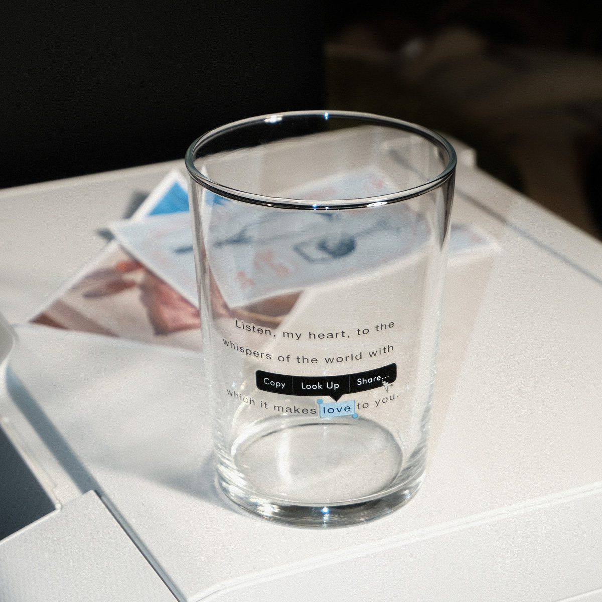 Chokaian原创诗歌简约ins进口钢化玻璃杯水杯果汁饮料杯创意礼物