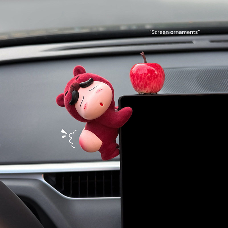 汽车屏幕摆件植绒蜡笔小新车内饰品车载中控屏幕圣诞平安女生可爱,汽车用品/电子/清洗/改装,摆件,淘宝优惠券,粉丝福利购,淘宝优惠卷