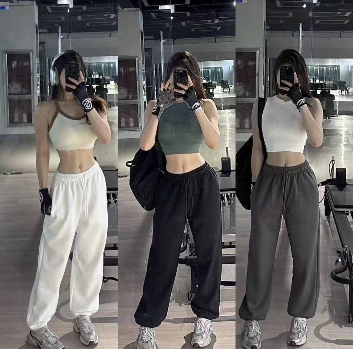 软糯空气层阔版运动裤 0束缚0压力！日常健身穿搭运动休闲裤