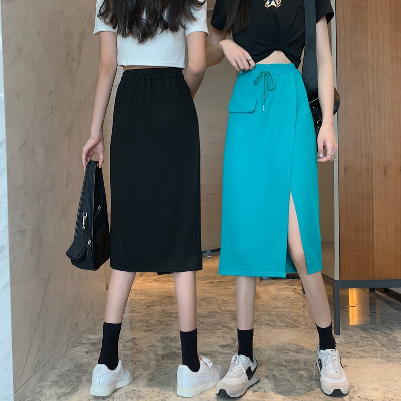 New summer care machine design split skirt 2 colors in