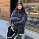 黑色连帽加厚抗寒包臀面包服短款 2025冬季 新款 泡芙显瘦羽绒服女