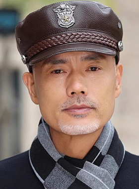 休闲机车平顶帽男帅气