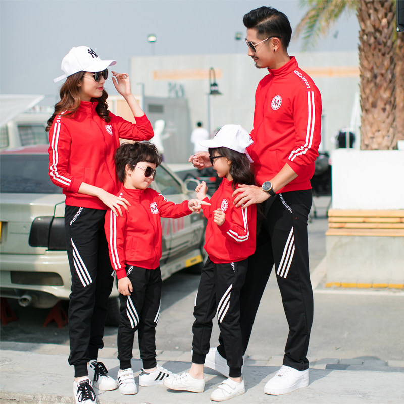 亲子装2026秋季新款套装男女儿童校服班服长袖母女运动休闲两件套