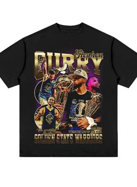 男童洋气复古美式街头库里curry夏季重磅短袖t恤宽松潮牌男装上衣