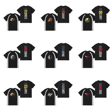 美式球星篮球短袖速干透气头投篮服T恤宽松圆领运动训练服球衣