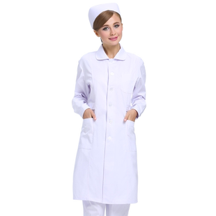 松鑫护士服长袖女冬装加厚医生服药店美容院实习生工作服白粉蓝