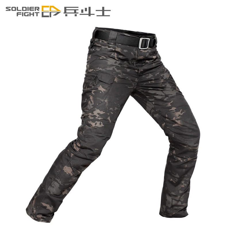 MCBK春秋执政官IX7户外耐磨战术修身工装裤黑CP暗夜迷彩男