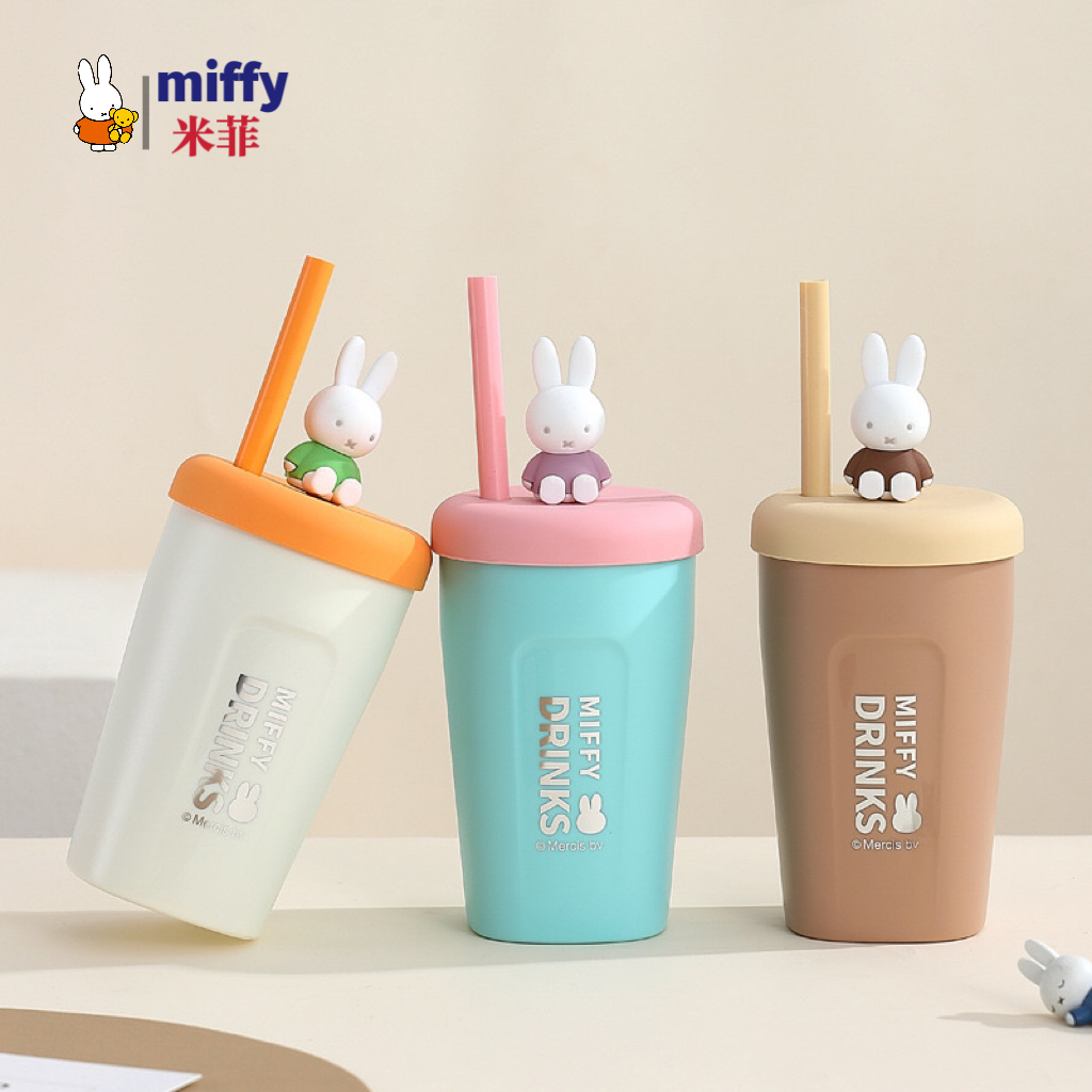 MIFFY米菲304不锈钢水杯学生吸管杯上班族便携咖啡杯办公室家用