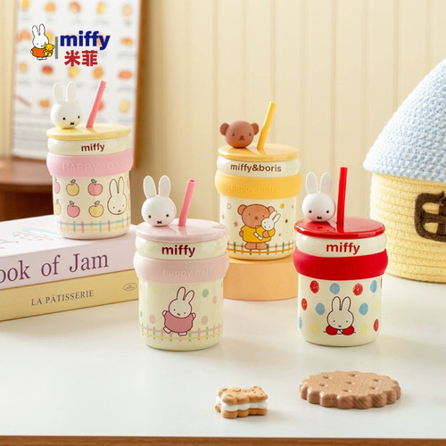 米菲可爱杯子陶瓷带盖马克杯