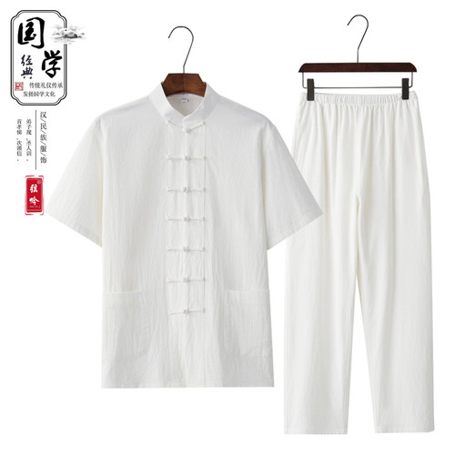 棉麻短袖唐装新品发布促销中