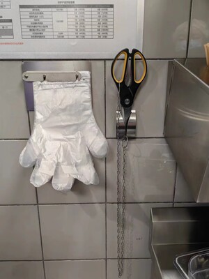 肯德基必胜客手套夹带孔手套夹