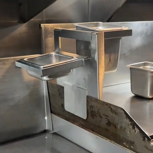 抖音同款燃气烤架铁板烧煎炉1/6份数盆不锈钢格收纳支架清洗方便