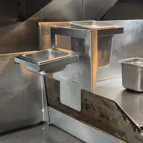 抖音同款燃气烤架铁板烧煎炉1/6份数盆不锈钢格收纳支架清洗方便