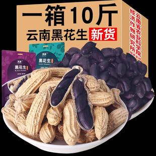 农科院云南黑花生新鲜带壳生的原味炒熟黑皮花生去壳花生米种籽子